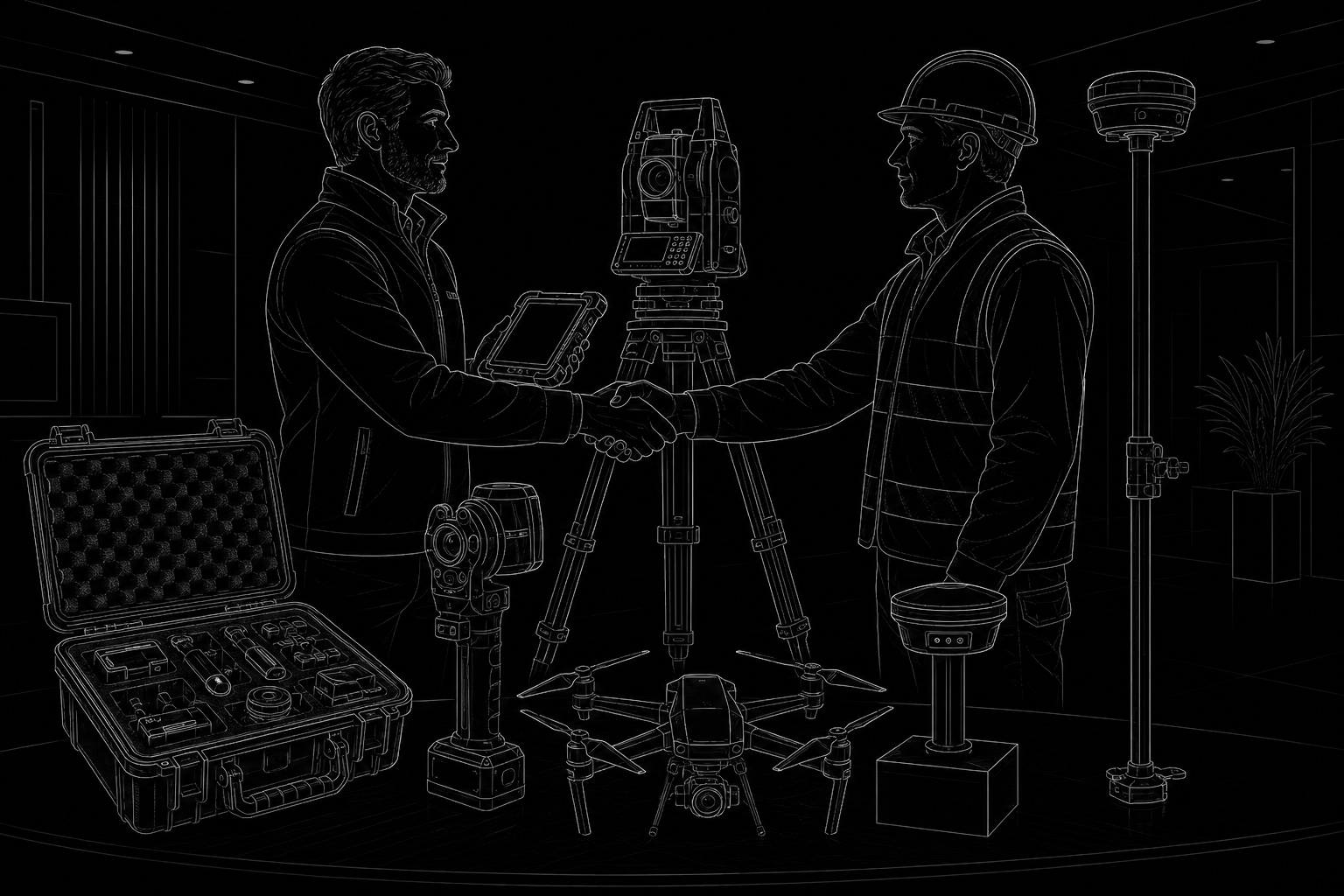 High-end surveying equipment sales and guidance illustration